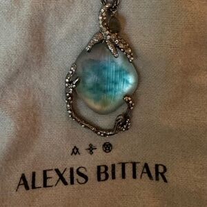Alexis Bittar Iced Aqua with branching Crystal Trim Necklace